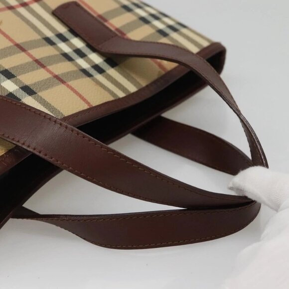 BURBERRY Nova Check Hand Bag PVC Beige Auth 122977 - Picture 8 of 16